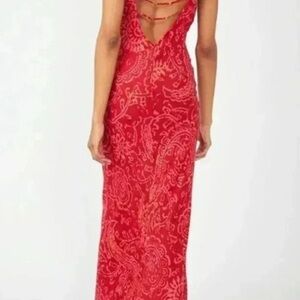 Free People Mystical Mindset Printed Dress in Scarlett Combo Size Small